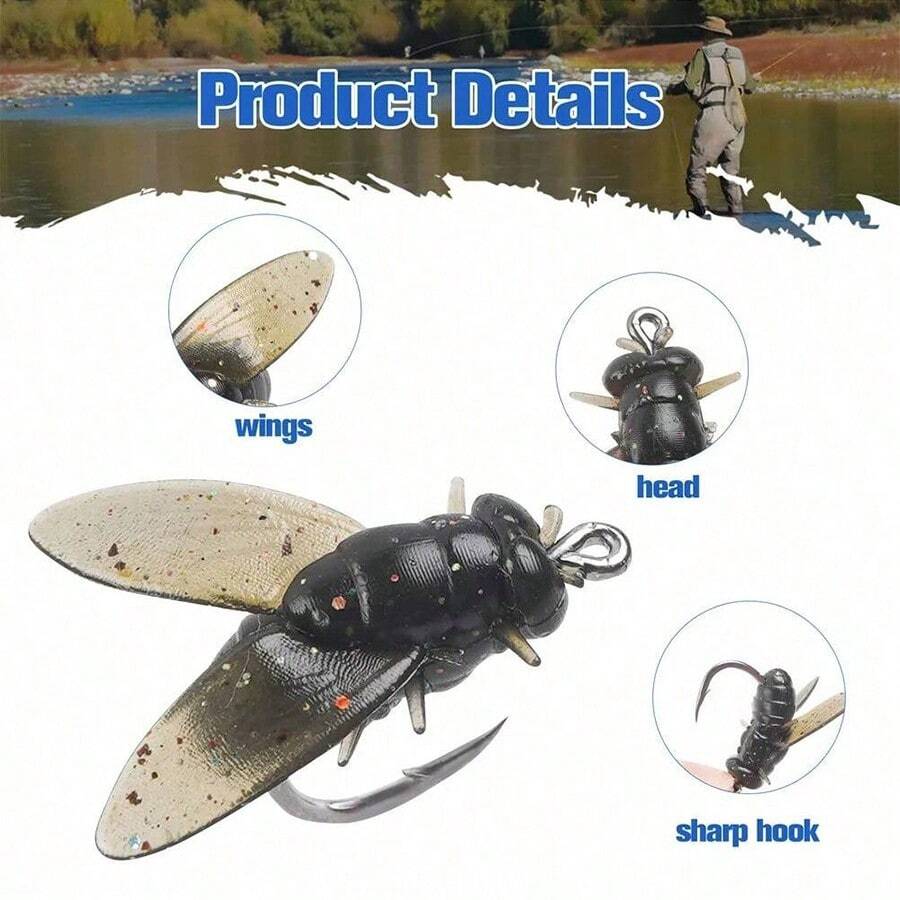 10pcs Bionic Fly Fishing Bait 2024 New Trout Swimbaits Dry Flies Bass