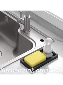 Plateau de rangement en silicone - Plateau de rangement pour éponge d'évier de cuisine, plateau de vanité créatif sans perforation, plateau de salle de bain, plateau à bijoux, organisateur de bijoux, organisateur de rangement, articles de cuisine, organisation et stockage, décoration de salle de bain, facile à nettoyer, rentrée des classes - Multicolore - Voir 7