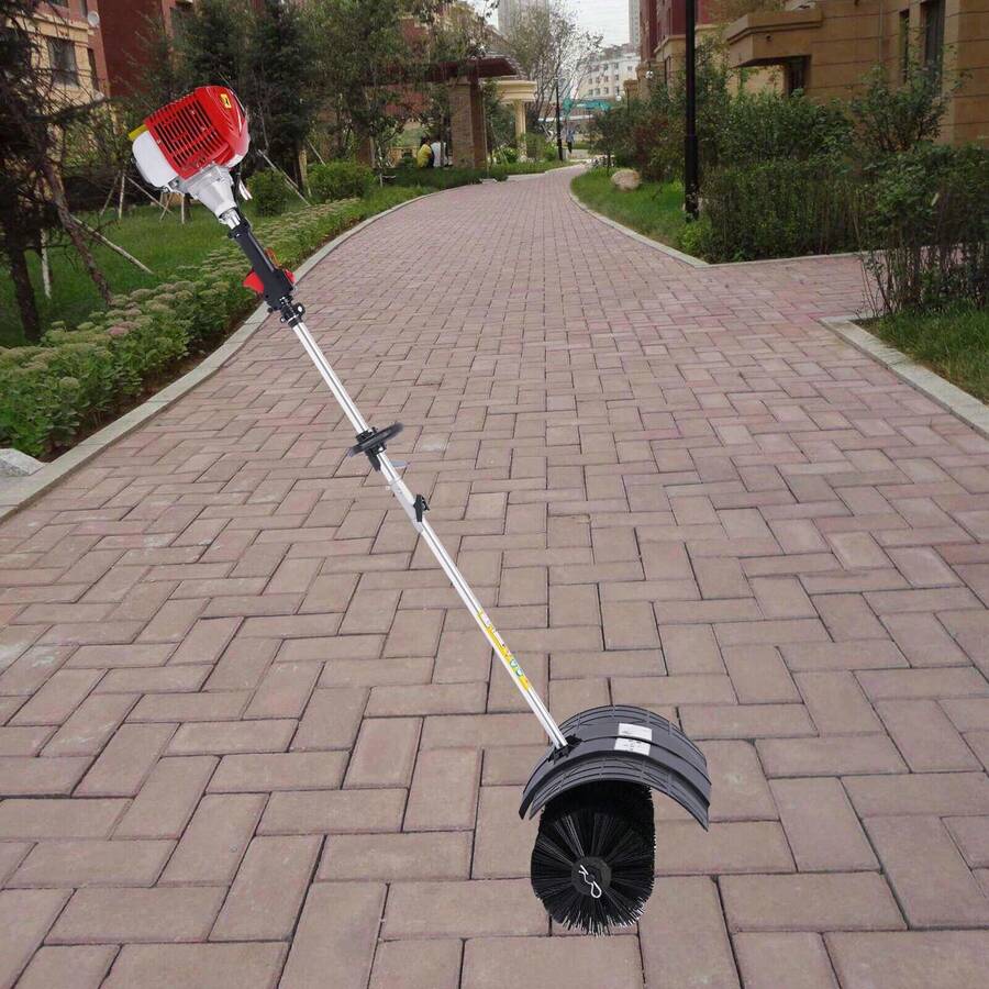ZhdnBhnos 2.3HP Gas Power 52CC Handheld Sweeper Broom Driveway Turf