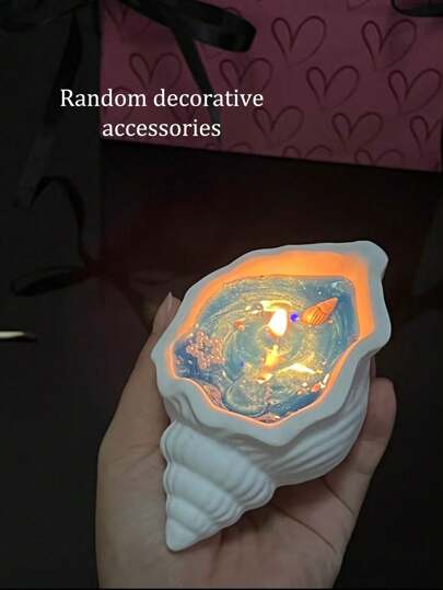 1 件香薰蜡烛 - 海螺形大豆蜡烛、精油香薰蜡烛、家用香薰蜡烛、生日、圣诞节、感恩节、母亲节、女性减压礼物、100% 植物基、不进行动物测试、蜡烛配件随机、人工色素批次颜色不同，但不影响使用，一些装饰配件是随机的。