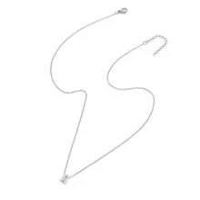 A-Z Letter Pendant Necklace, Women's Stainless Steel Chain Necklace - Silver - View 3