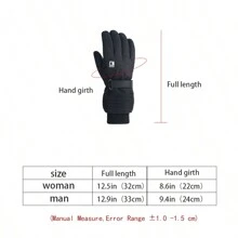 1 paio di guanti da sci professionali per uomo e donna, impermeabili, antivento, caldi, con fodera termica spessa, adatti per moto, motoslitta, sci e snowboard all'aperto, guanti invernali, scaldamani, guanti da neve