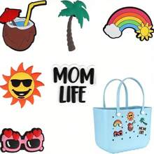 Summer New EVA Beach Bag, Rubber Tote Bag, Waterproof Washable Tip Proof Durable Open Tote Bag, Super Large Capacity Suitable For Shopping, Grocery Shopping, Travel, Parties, Outdoor Activities, Beach Seaside - 寶藍色 - 查看 2