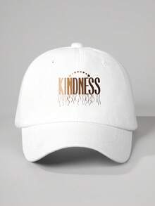 1 chiếc Mũ bóng chày hình trái tim KINDNESS in họa tiết, Mũ thường ngày chống nắng ngoài trời có thể điều chỉnh phù hợp cho du lịch bãi biển mùa xuân/thu, dành cho nam thanh niên phong cách Y2K - mũ bóng chày - Xem 2