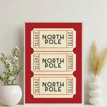 1 件经典圣诞印花圣诞装饰圣诞墙壁艺术节日装饰墙壁艺术、家居装饰、冬季装饰、无框架 - 彩色 - 查看 14