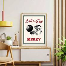 1 件经典圣诞印花圣诞装饰圣诞墙壁艺术节日装饰墙壁艺术、家居装饰、冬季装饰、无框架 - 彩色 - 查看 10