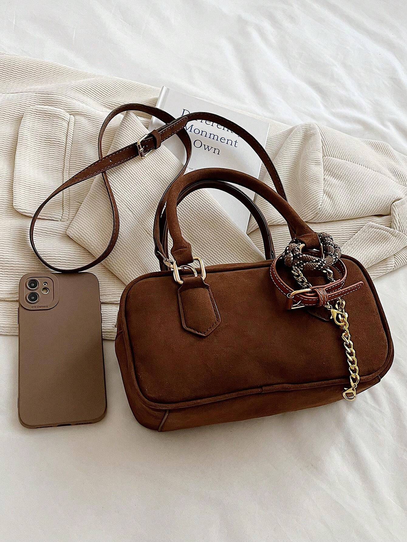 HighQuality Designer Suede Leather Briefcase, Tote, Vintage Large