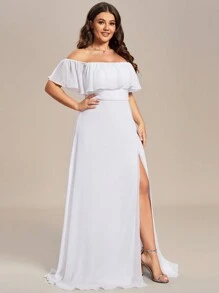 Plus Size Elegant Off-Shoulder Bridesmaid Dress
