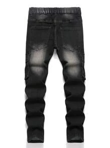 Tween Boys Distressed Casual Denim Jeans - Black - View 2