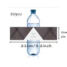 30 Pcs Custom Water Bottle Labels Stickers Self Adhesive Candy Wrap Bridal Shower Decor Personalized Text - Multicolor - View 28