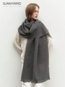 1条女士纯色多功能围巾，适合通勤和日常使用 - 灰色 - 查看 7