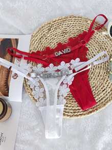 Aangepaste ondergoedmeisjes, schattige borduurwerk prinses mesh string, sexy ademende verstelbare dunne T-broek, aangepaste gouden en zilveren strass-letters, kerstkostuums, kerstcadeaus, vrolijke kerst, aangepaste kerstondergoed, hond, kleurrijk, schattig, schattig, contractueel, grappig, aangepast, uniek, gepersonaliseerd, ideale cadeaus voor hem, ideale cadeaus voor haar, vriend, vriendin, familie, vrienden, haar