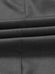 CLOUDSTYLE Men 3-Piece Business Suit Set, Includes Solid Color Shirt, Vest And Pants For Spring/Autumn, Casual/Business Wear - Dark Grey - View 6