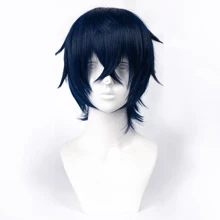 Karida 角色扮演假发短款合成假发，带刘海，14 英寸通用角色扮演假发，适用于合成头发，尖刺分层直发，男士化装舞会假发，无胶耐热纤维头发，高密度自然外观角色扮演假发