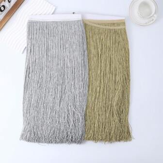 2 Yards 50cm Silver Gold Fringe Lace Tassel Polyester Lace Trim Ribbon Sew Latin Dress Stage Garment Curtain DIY Accessories Fringes Sewing Fringe Tassels Tassel Fringe Sewing Accessories Fringe Trim Sewing Accessories Tassel Tassel Fringe Trim Garniture Couture Sewing Fringes Sewing