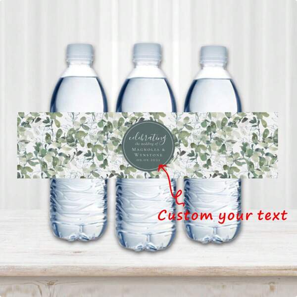 30 Pcs Custom Water Bottle Labels Stickers Self Adhesive Candy Wrap Bridal Shower Decor Personalized Text,Vacay Vibes,Wedding Essentials,Warm Ambience,Home & Living,Customized Wedding Crafts