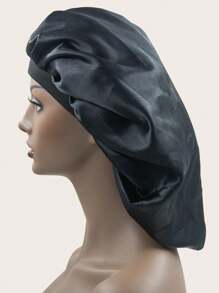 Awegeo Damska jednokolorowa czapeczka z szerokim rondem, elastyczna, satynowa, miękka, wygodna, oddychająca, codzienna pielęgnacja włosów, czapeczka do spania