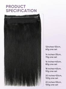 Invisible Wire Hair Extensions Human Hair 1b Nature Black 12-22 Inch Remy Human Hair Fish Line Hair Extensions Halo Hair Extensions - S1B - View 6