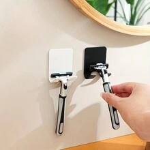 5 件免钻剃须刀架 - 剃须刀和剃须刀壁挂收纳架，适用于浴室收纳，易于使用 - 彩色 - 查看 3