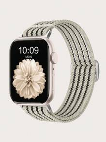 Elástico Solo Loop compatível com Apple Watch Band 38mm 40mm 41mm 42mm 44mm 45mm 46mm 49mm Mulheres Homens, Nylon Macio Elástico Trançado Pulseira de Substituição Pulseira Compatível com Apple Watch Series Ultra 10 9 8 7 6 5 4 3 2 1 SE