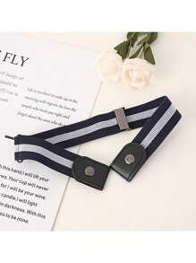 Minimalist Fashionable Unisex Elastic Invisible Woven Belt Without Buckle, Adjustable Length For Jeans, Casual Halloween Summer, School Fall, Autumn, Halloween - Grace - View 6