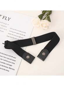 Minimalist Fashionable Unisex Elastic Invisible Woven Belt Without Buckle, Adjustable Length For Jeans, Casual Halloween Summer, School Fall, Autumn, Halloween - Grace - View 4