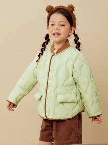 mini bala Tween Girl Family Matching Down Coat Winter Cozy - Bean Paste Green - View 2