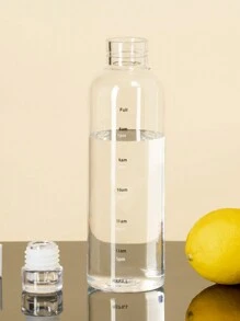 1入透明夏季水瓶，大容量戶外飲料杯帶時間刻度提醒，適用於夏季冷飲和飲料的塑料杯 - 無色 - 查看 12