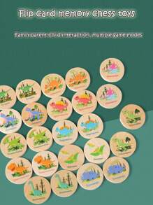 蒙特梭利早教儿童益智木制卡通恐龙找相同游戏认知恐龙有利于训练儿童注意力和记忆力学校、学生、文具、学校用品恐龙游戏、木制玩具、游戏记忆 - 彩色 - 查看 13