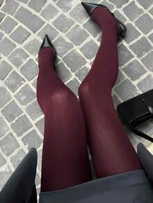 1 quần bó nhung co giãn nhiều màu cho nữ, quần legging nhung cổ điển để mặc thường ngày vào mùa thu đông - Nhiều màu - Xem 3