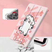 Custodia per iPad 10.2 pollici per iPad 9a/7a/8a generazione, con cane Corgi carino, in TPU trasparente con supporto pieghevole, porta-penna, compatibile con iPad 5a generazione, iPad Air 3, risveglio/sonno automatico, antiurto e protettiva per iPad 10a generazione