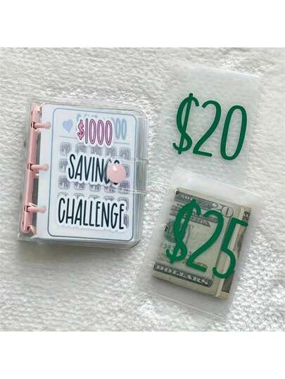1000 Savings Challenge Binder,52 Week Money Saving Challenge Binder,2024 Reusable Mini Budget Book With Cash Envelopes, Money Binder For Saving Reusable, For Home,Gift,Vacation And Festival Halloween Christmas Multifunctional Use,Boho Vibes