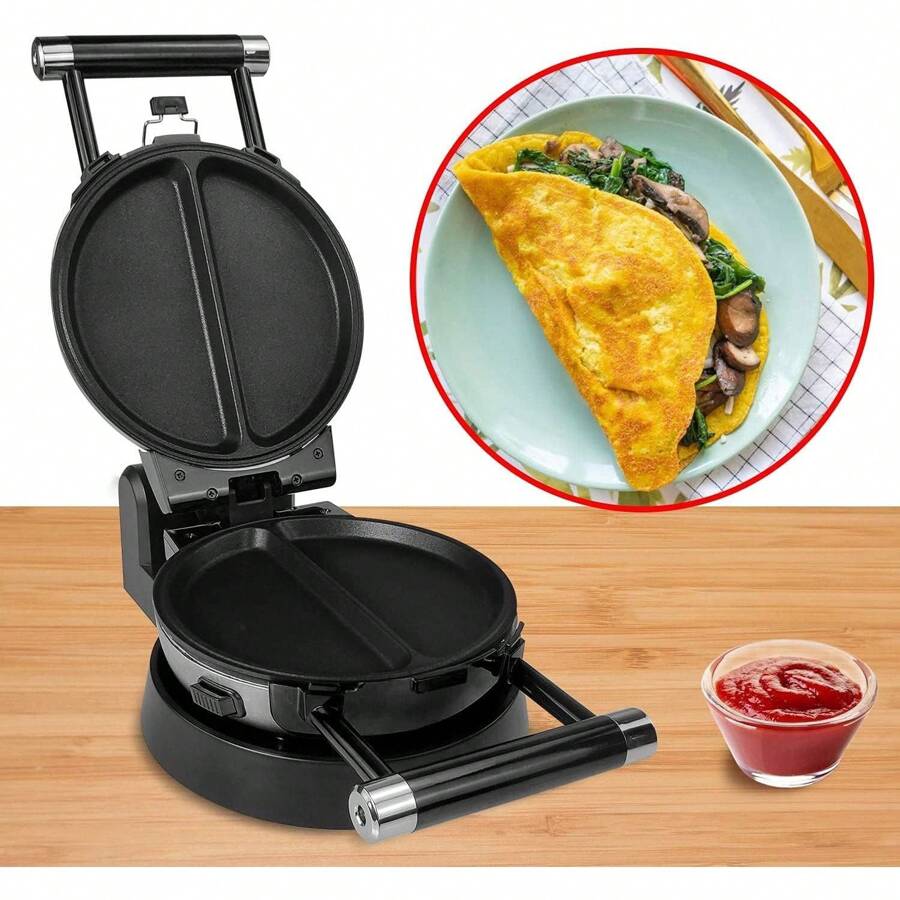 3In1 Waffle, Omelet, Egg Waffle Maker, 3 Removable Nonstick Baking