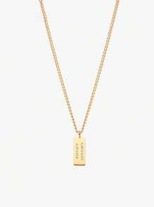 1 pieza Collar personalizado de colgante rectangular de acero inoxidable con nombre/texto grabado, regalo de joyería personalizada para amigos, dorado, con estilo, vintage, unisex, hipster, simple, casual, personalizado, único, regalo ideal para él, regalo ideal para ella, pareja, papá, mamá, familia, amigos, para aniversario, para cumpleaños, para graduación, para baile de graduación, para fiesta, joyería de oro