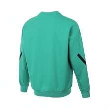 Adidas 2024 男士落肩长袖套头针织卫衣 JD6443 - 綠色 - 查看 2