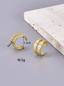 1 Pair Stainless Steel Gold Color Ear Clip, Unique Small Jewelry For Piercing-Less Ears, Daily Wear