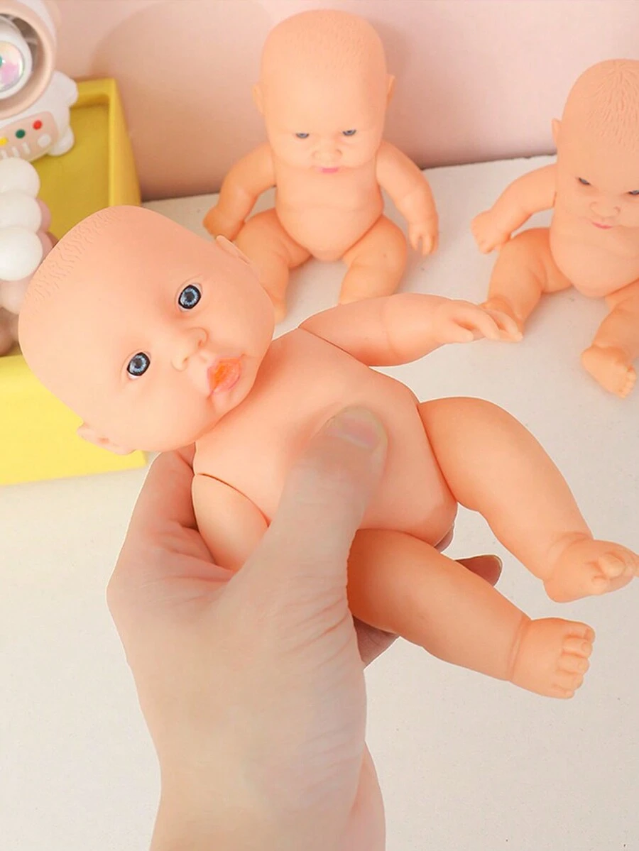柔软硅胶重生娃娃儿童娃娃女孩逼真早教安抚娃娃婴儿睡眠毛绒娃娃四肢可活动 - 彩色 - 查看 1