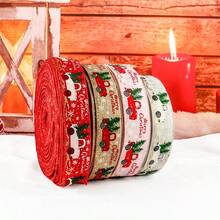 1 件圣诞装饰丝带，带卡通汽车印花，圣诞树装饰编织丝带 - 彩色 - 查看 6