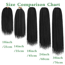 10/14/18/24/30 inch Tóc tết hộp móc Tóc tết hộp Goddess được tạo vòng trước Tóc tết móc 1/5 gói Tóc tết hộp móc 3x Tóc tết hộp móc, 1B - màu đen - Xem 8