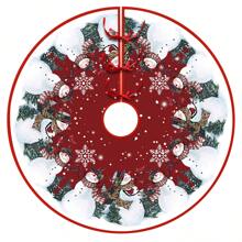1 件圣诞装饰、雪人与圣诞树印花圣诞树裙、圣诞节派对装饰圣诞树垫最佳礼物 - 彩色 - 查看 10