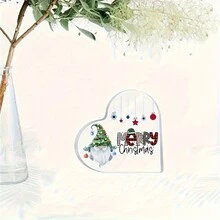1pc Acrylic Trái tim Cha Giáng sinh Phòng khách Trang trí Đồ trang trí Quà tặng Giáng sinh cho Bạn bè Quà tặng Giáng sinh, Trang trí Bàn ban phước lành tại nhà - Acrylic - Xem 6