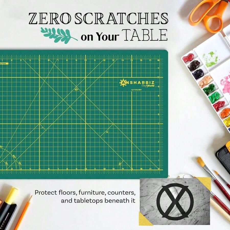 12 X 18 Cutting Mat For Sewing, Self Healing Double Sided Quilting