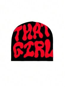 1 chiếc mũ len dệt kim in chữ cho nữ - Nhiều màu - Xem 11