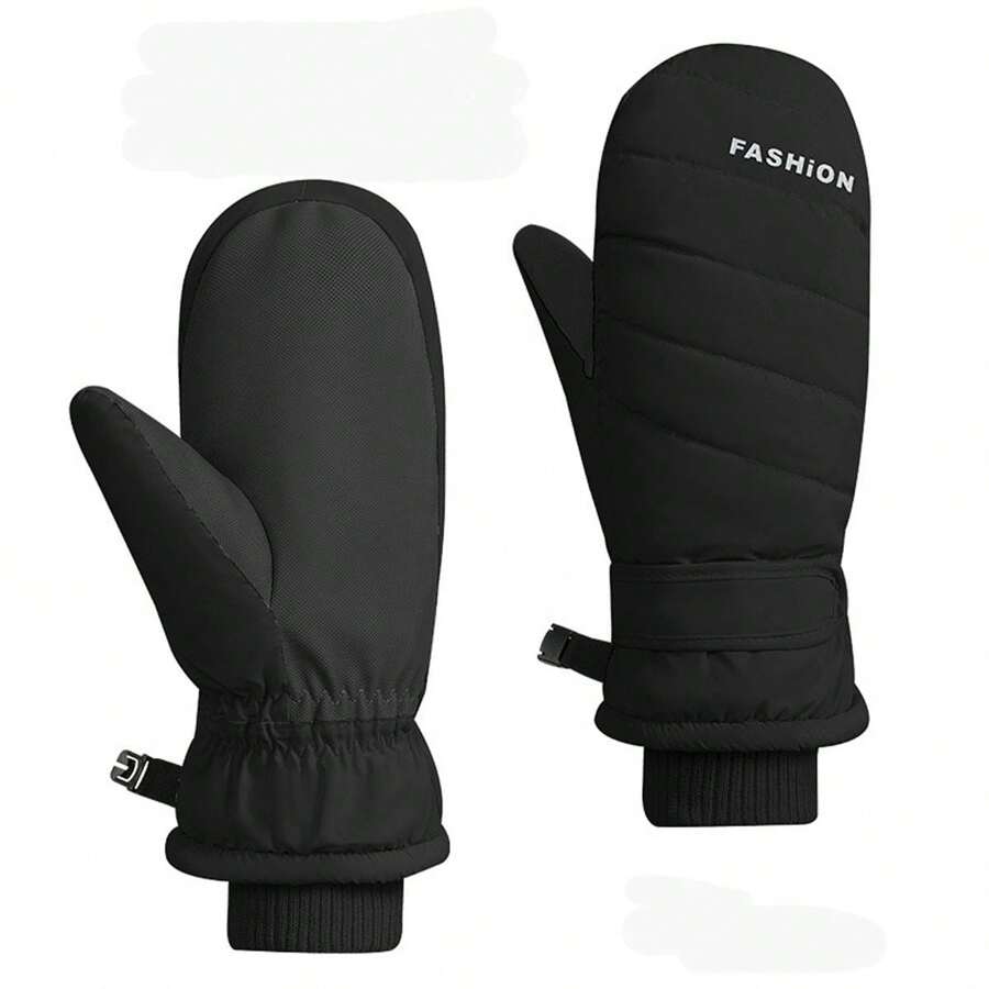 防滑触屏手套，防风防水滑雪手套，厚实保暖防滑雪地骑行手套，女士冬季保暖雪地手套，保暖，冬季手套，暖手器 - 彩色 - 查看 1