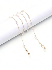 1件珍珠眼镜链女颈挂时尚个性多款珍珠链太阳镜便携挂绳防丢链耳机链眼镜配件女款 - 彩色 - 查看 6