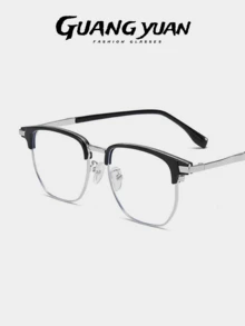 1 副 TR 金属框架商务休闲时尚透明镜片眼镜，男女通用，高端日常多功能装饰水晶镜片 - A - 查看 3