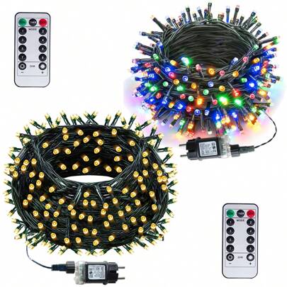 10m-100m LED String Lights, Green Wire, With Remote Control, Christmas Tree Decor Lights, Suitable For New Year Party, Garden Patio, Wall Decor, Halloween Decorations