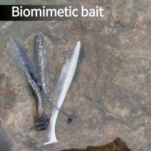 10pcs/20pcs Bicolor T-Shaped Soft Fishing Lures, Smooth Bent-Mouthed Chub Baits, Suitable For Fresh Water And Saltwater Realistic Soft Baits, Fishing Gear, Fishing Accessories