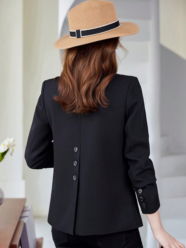 2025 Spring Autumn Green Back Slit High-End Blazer Jacket For Women, Goddess Atmosphere Elegant Casual Suit Top