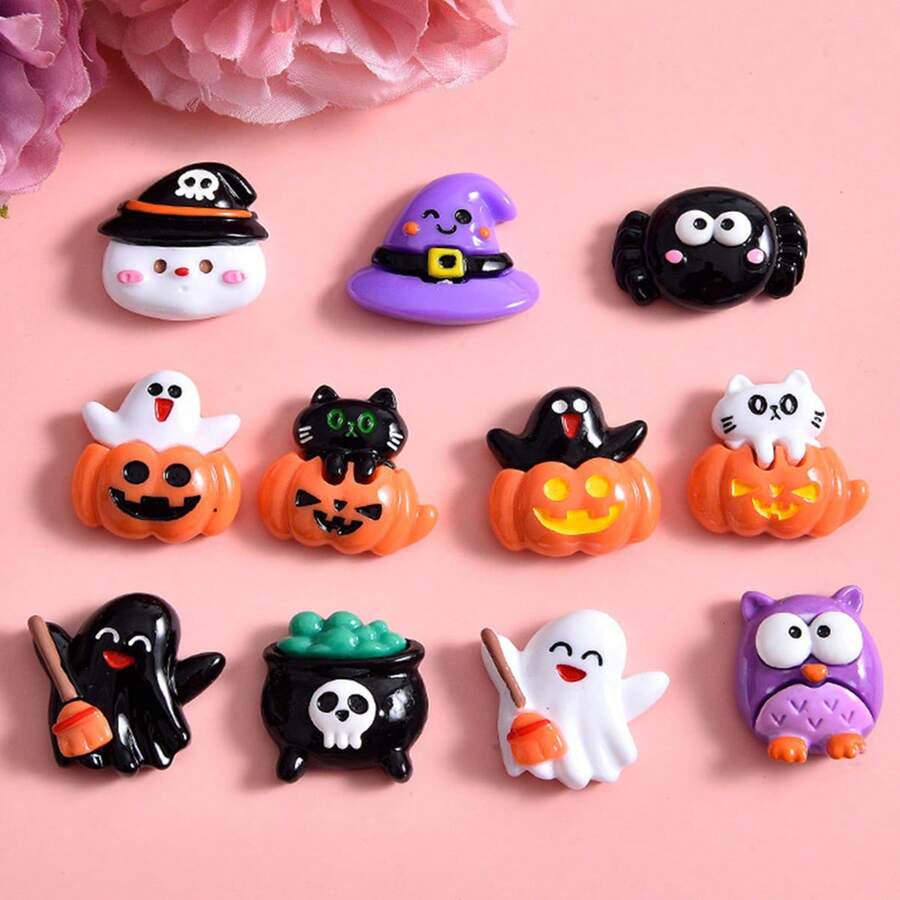 Set de 5 imanes de refrigerador para decoración de cocina de la serie de Halloween con calabaza y calavera